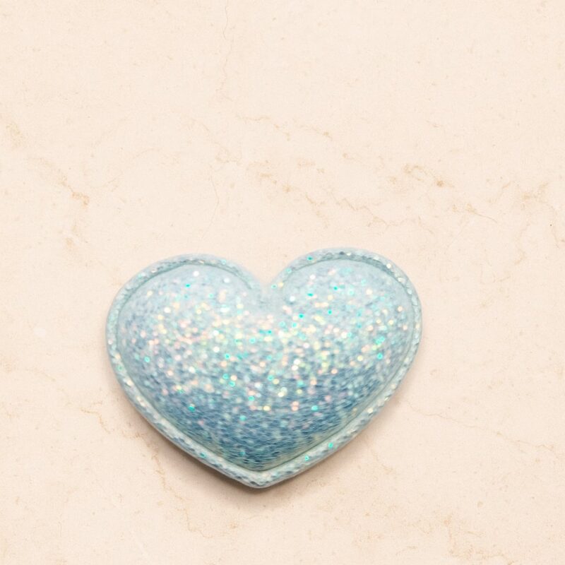 hart licht blauw glitter