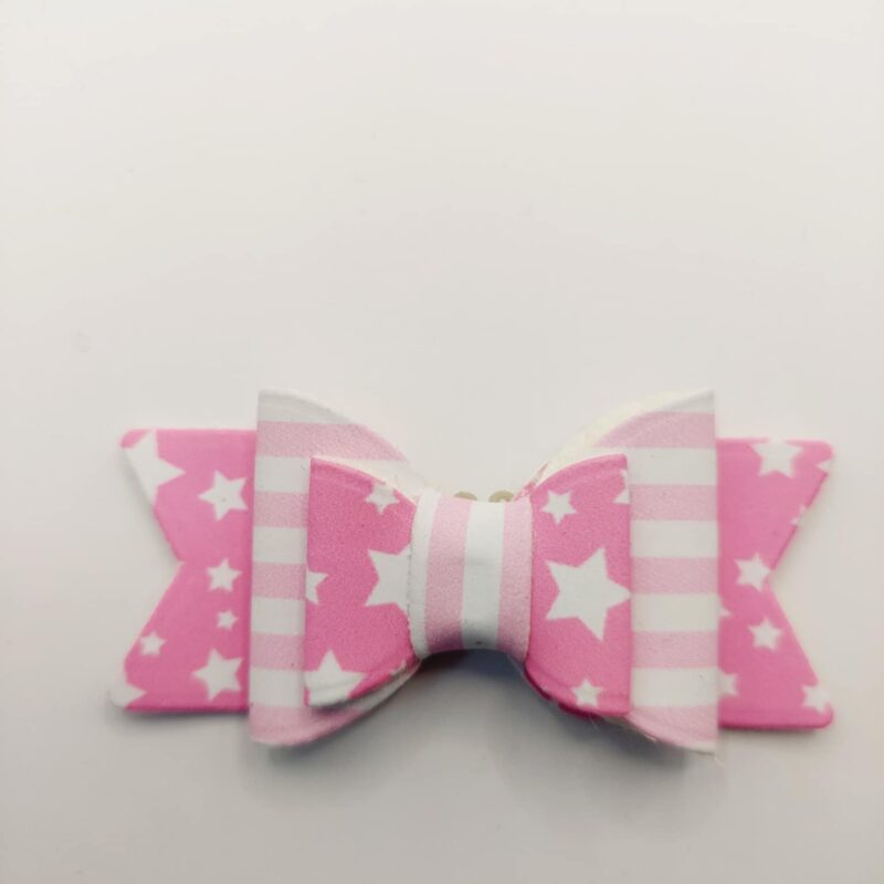 Strik roze en wit met opdruk