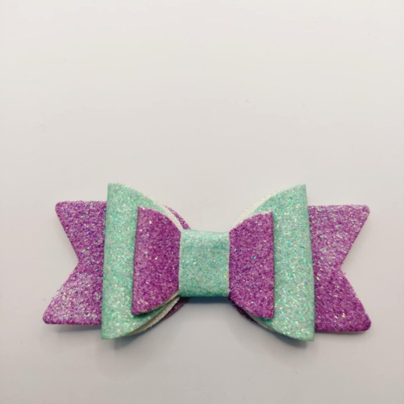 Strik paars en mint glitter