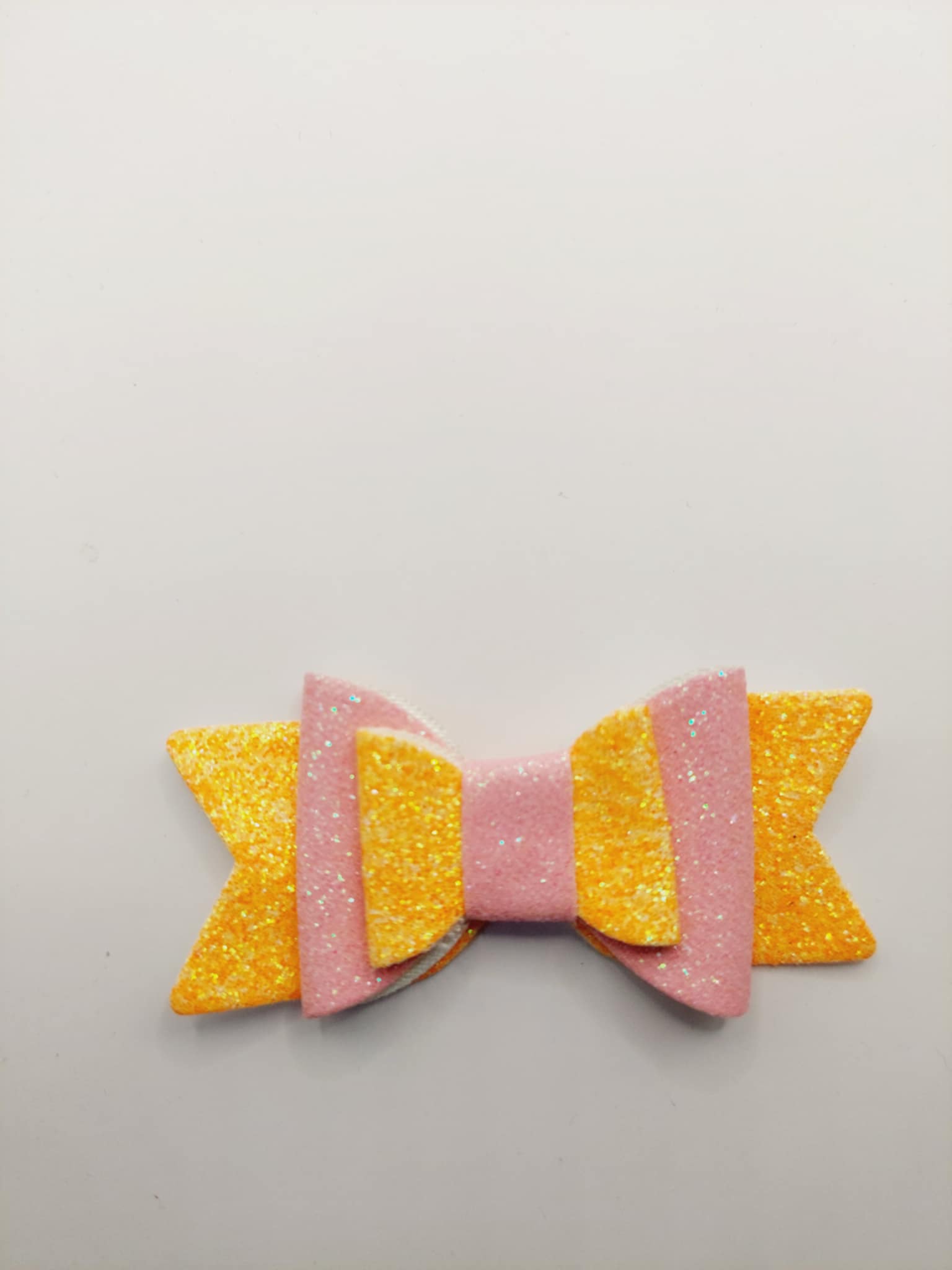 Strik oranje en roze glitter