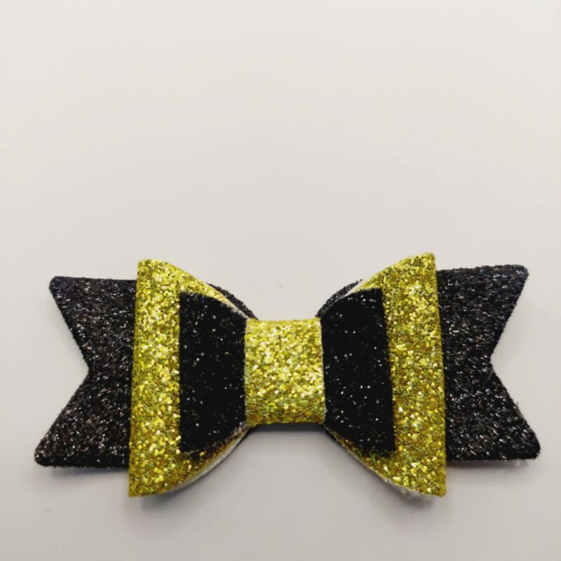 Strik zwart en goud glitter