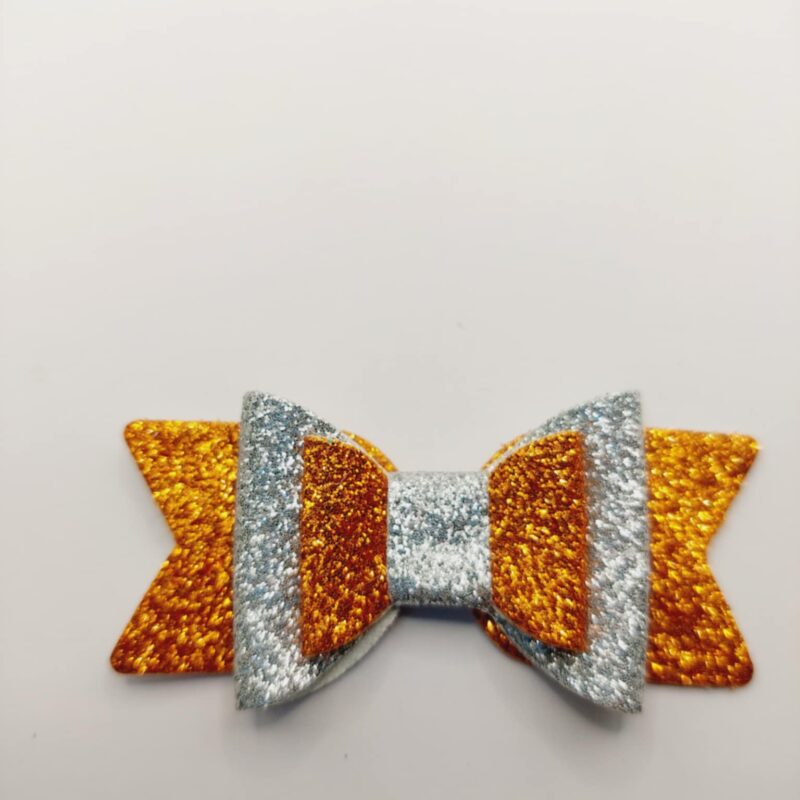 Strik oranje en zilver glitter