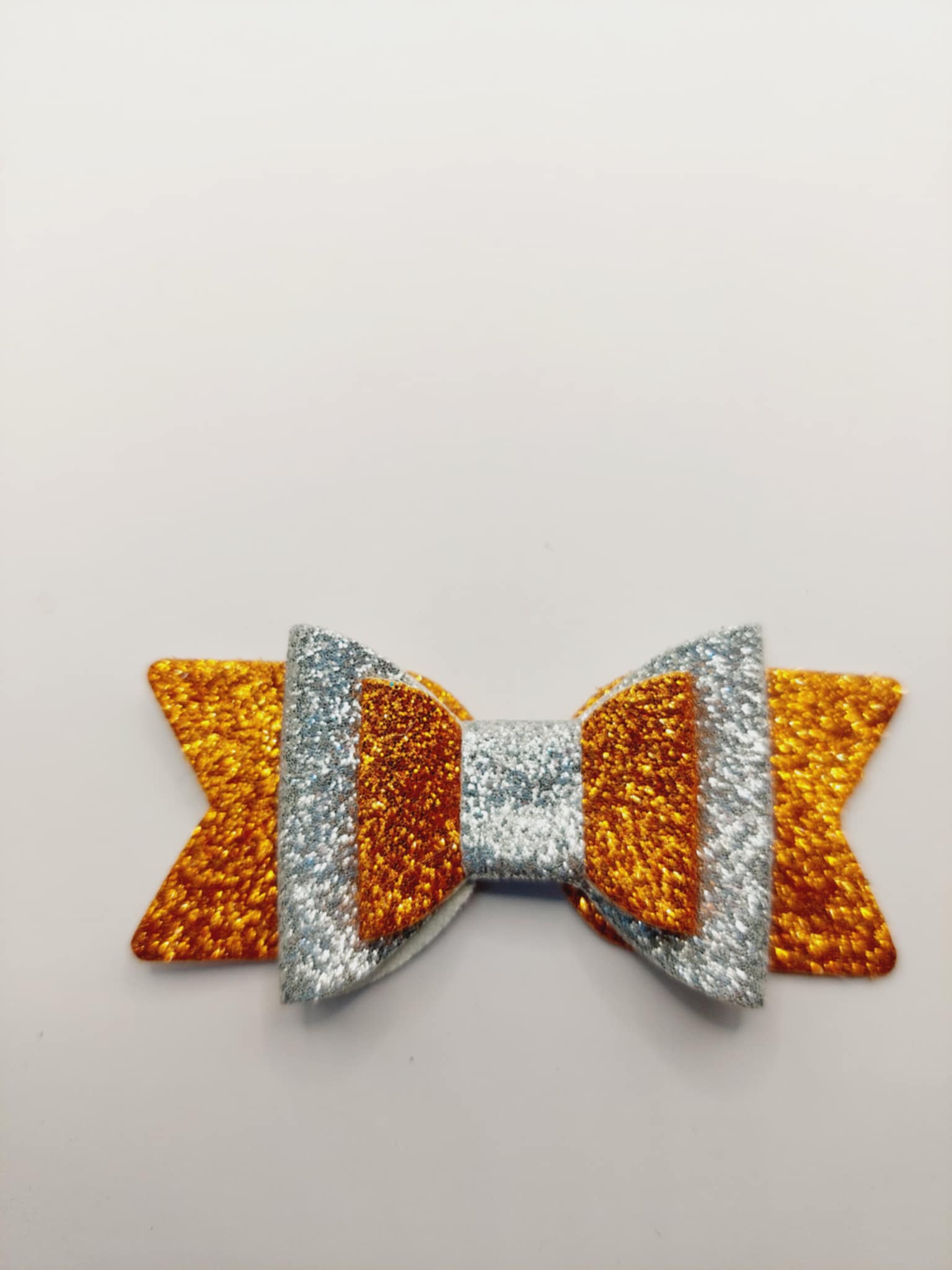 Strik oranje en zilver glitter
