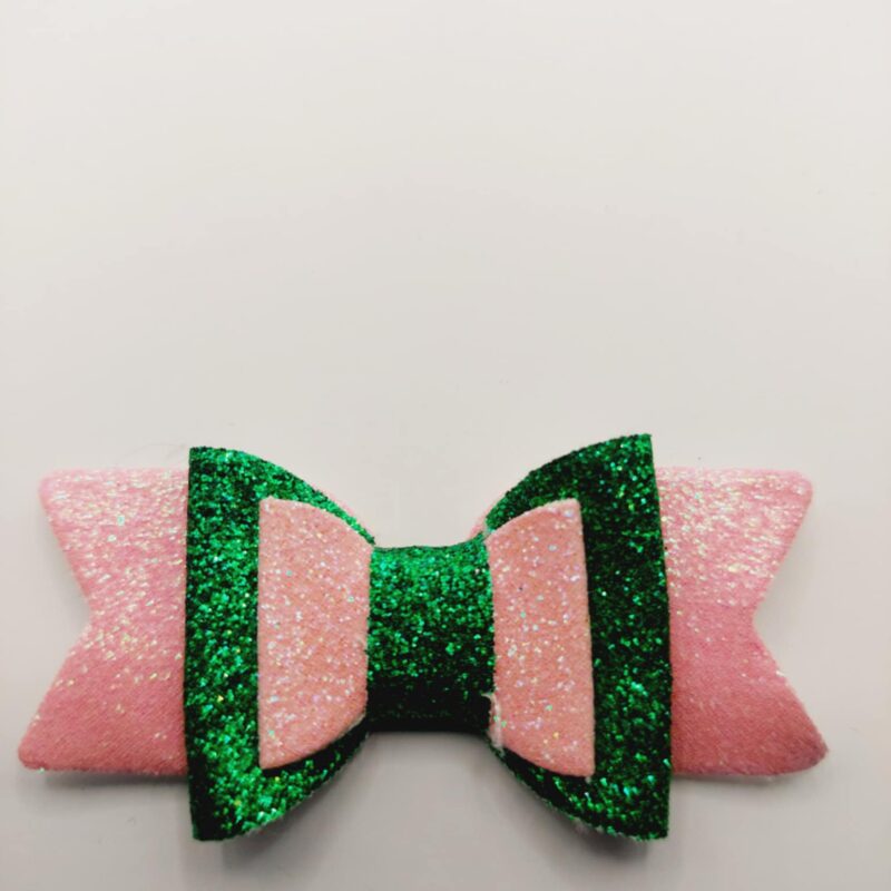Strik roze en groen glitter