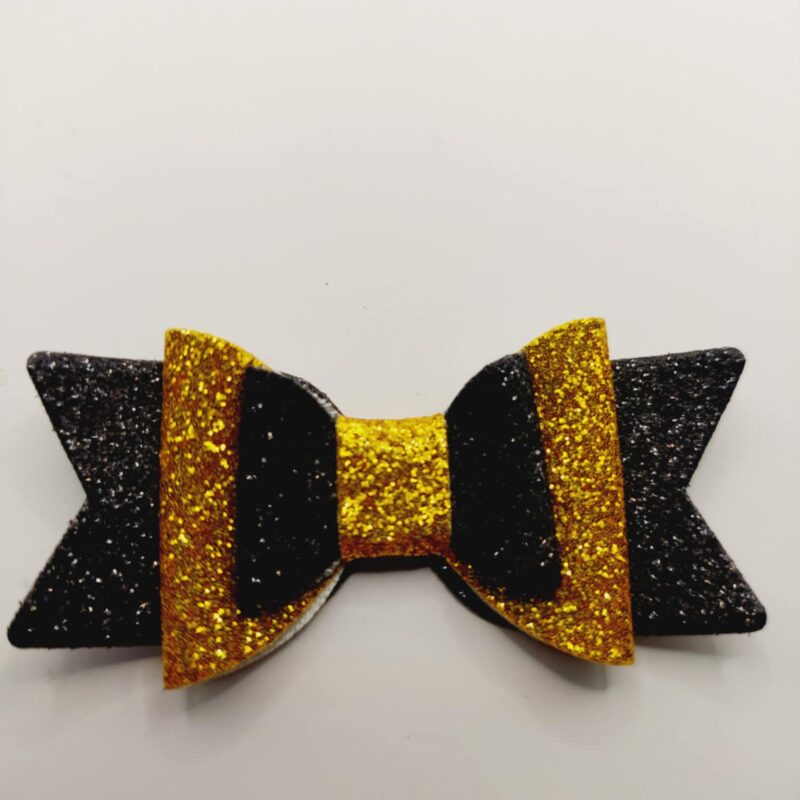 Strik zwart en goud glitter