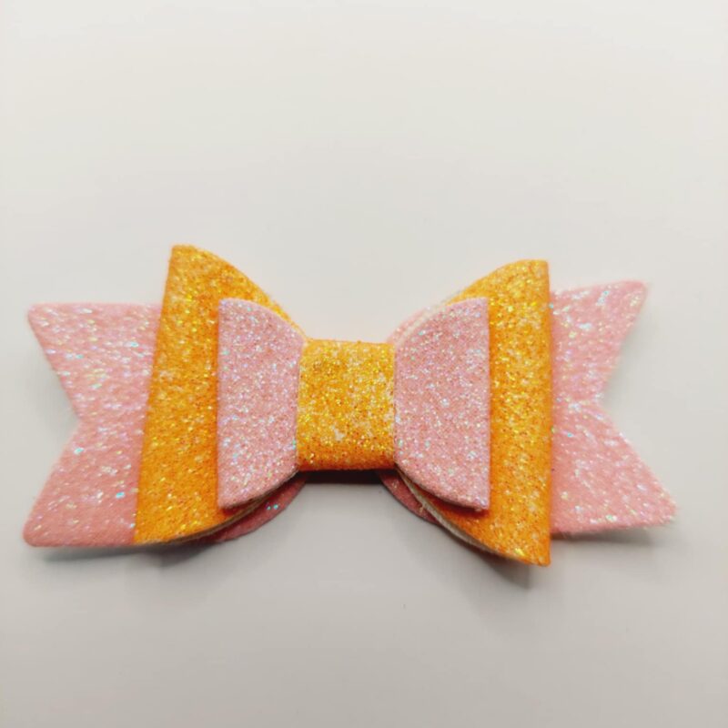 Strik Roze en oranje glitter