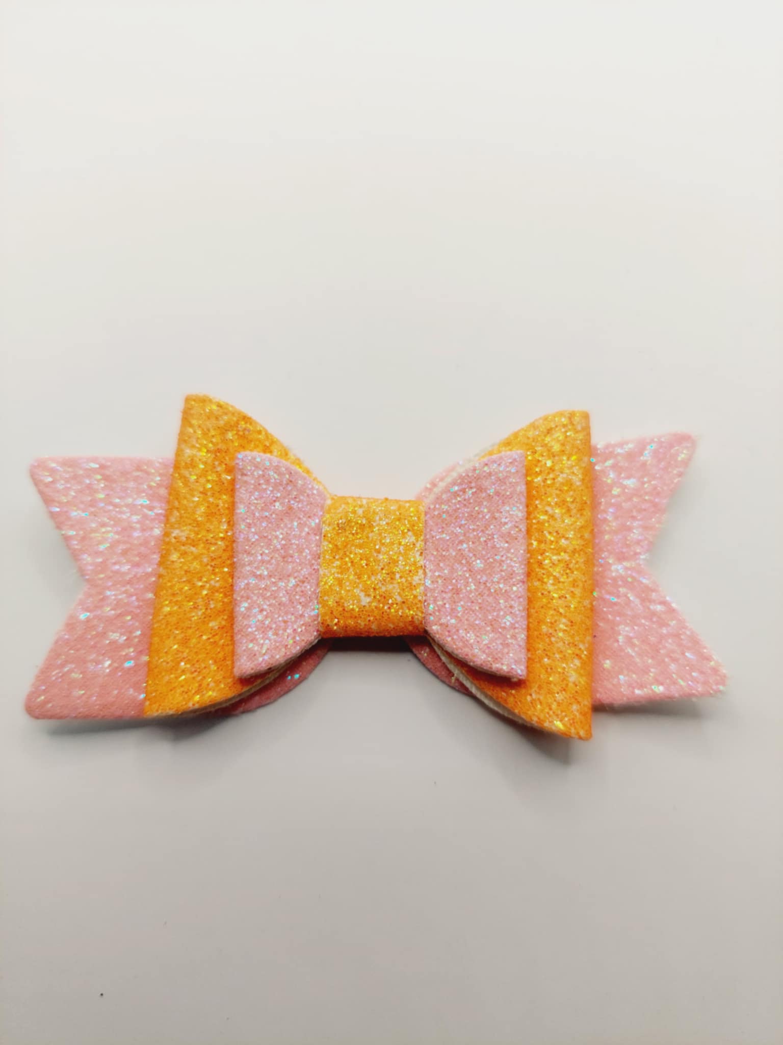 Strik Roze en oranje glitter