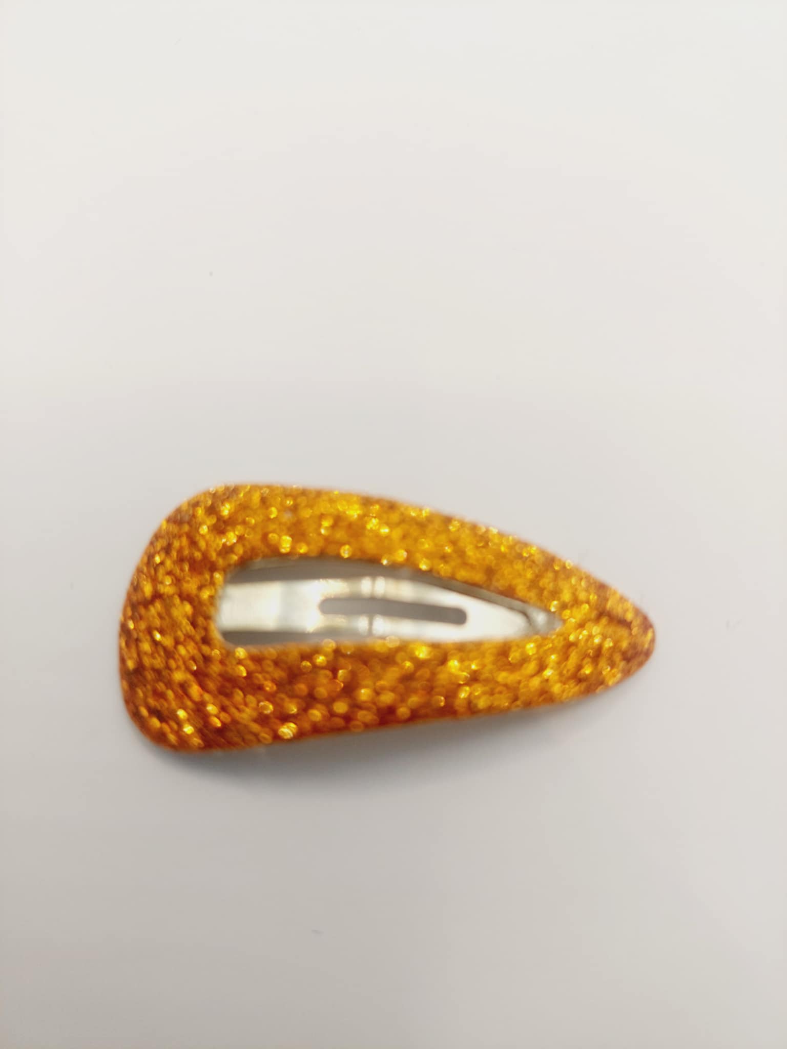 Haarspeld basic 3 cm clip oranje glitter