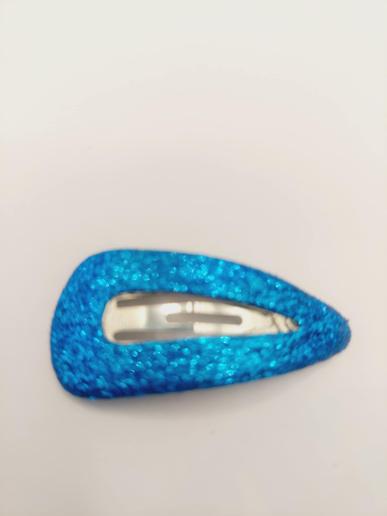Haarspeld basic 3 cm clip blauw glitter