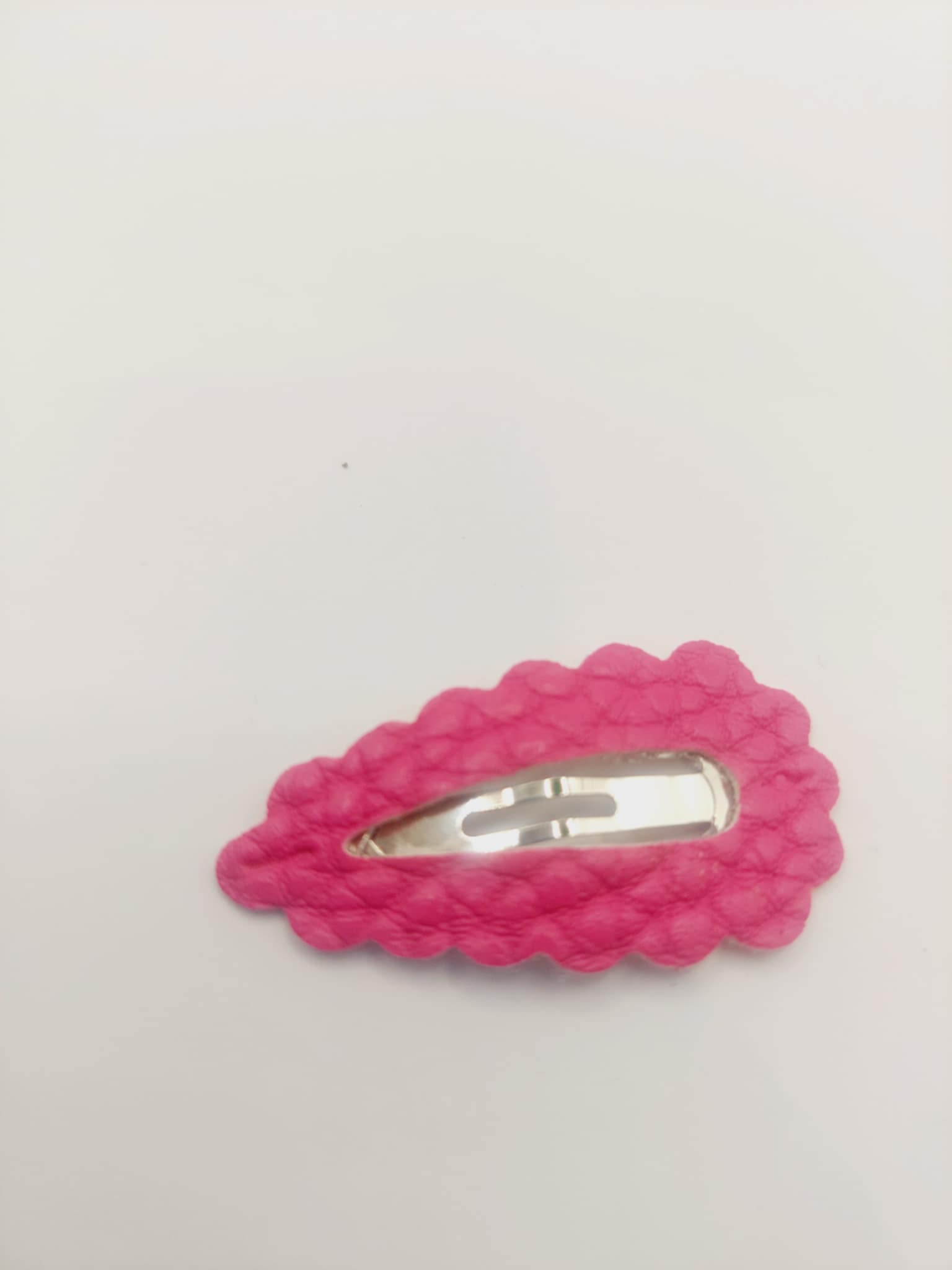 Haarspeld basic 3 cm clip geribbeld pastel fuchsia