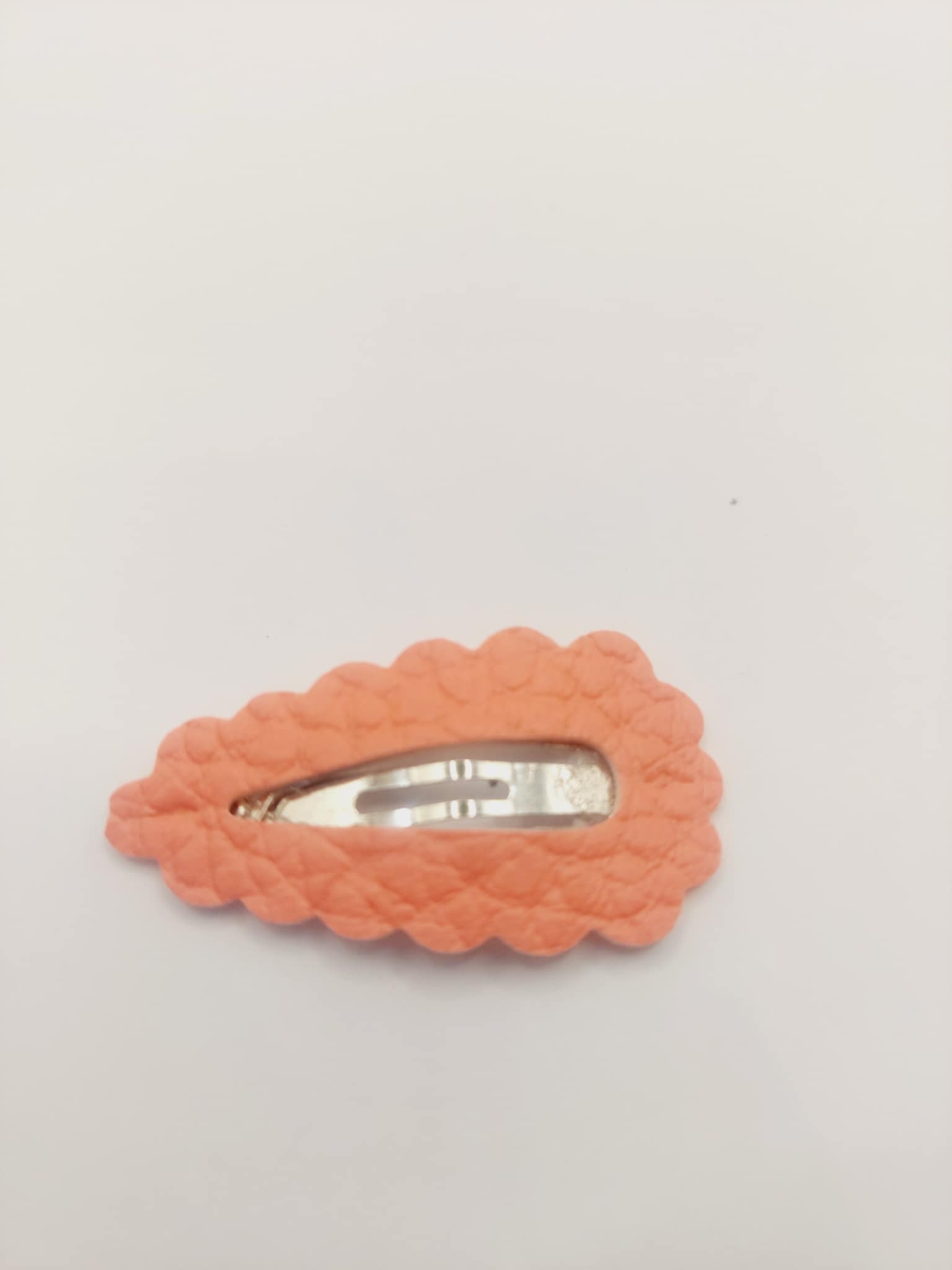 Haarspeld basic 3 cm clip geribbeld pastel zalm