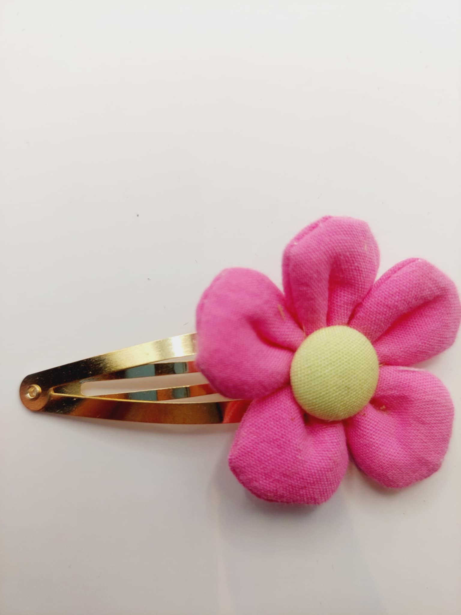 Haarspeld clip van 5 cm met een roze bloem