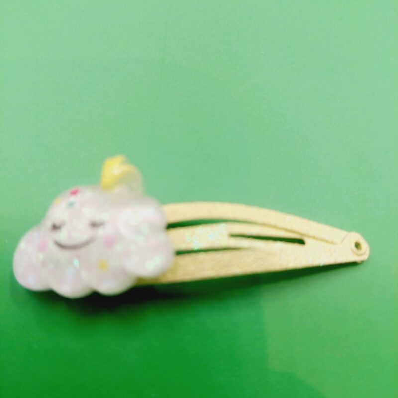 Haarclip 4 cm met een wolkje