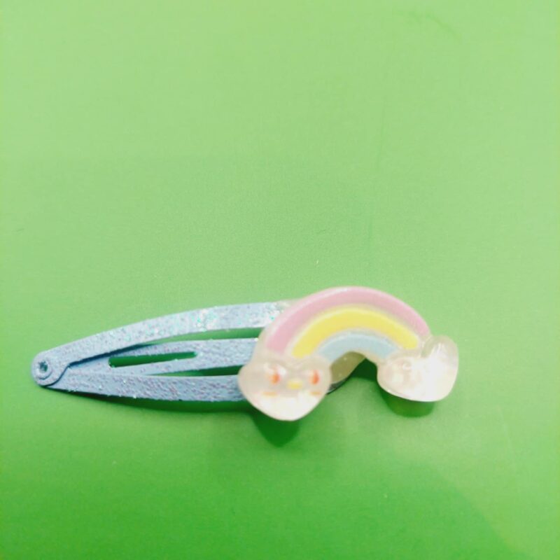 Haarspeld 4 cm met een regenboog