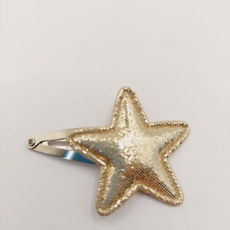 Haarspeld clip 4 cm met ster goud