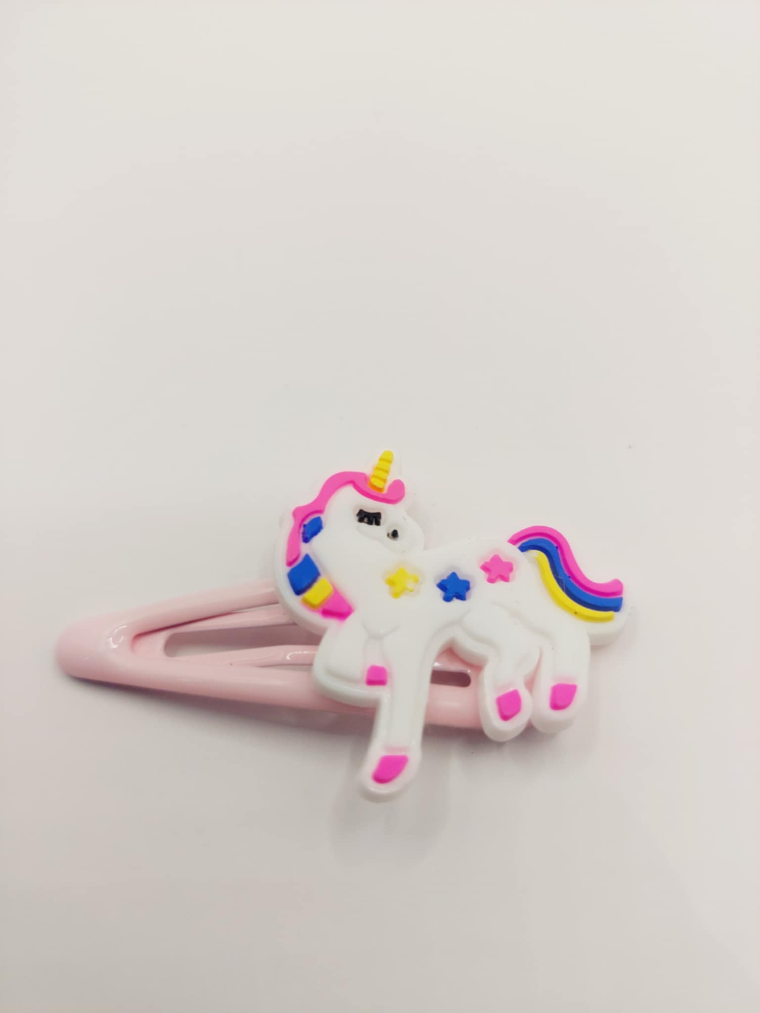 Haarclip met een rubber coating met unicorn