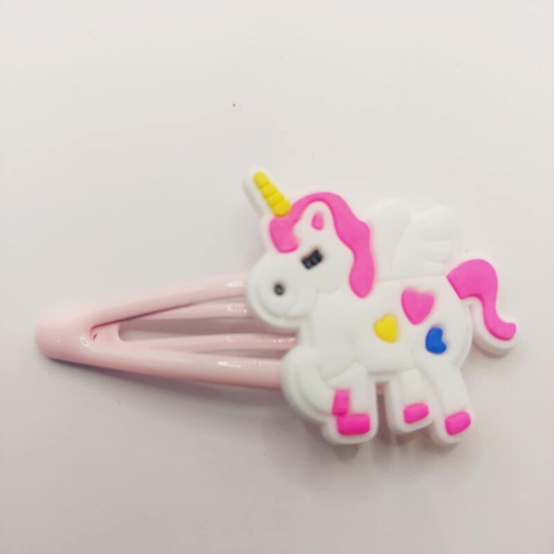 Haarclip met een rubber coating met unicorn