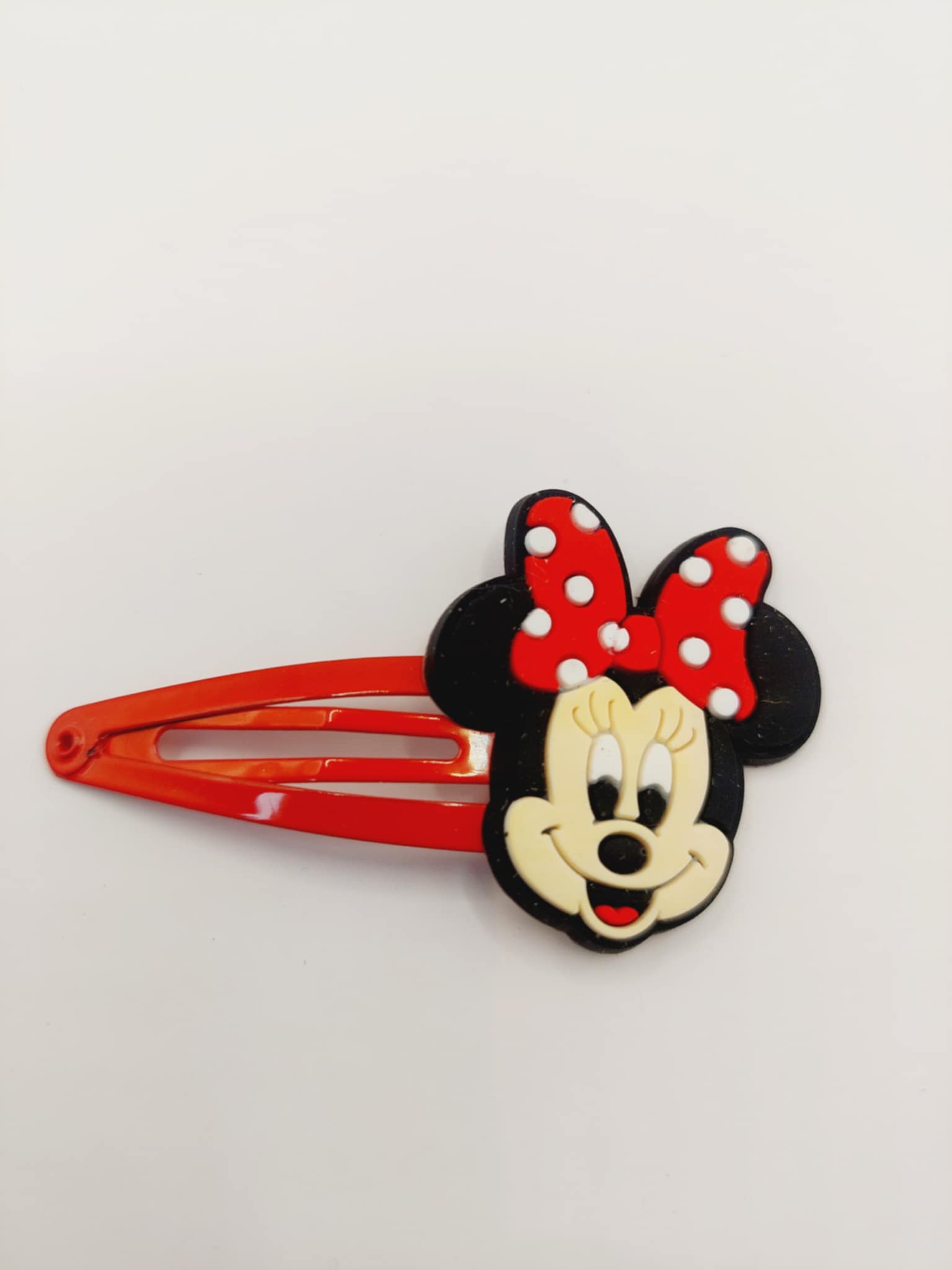 Haarspeld met een ruber gecoate clip van 5 cm met mini mouse