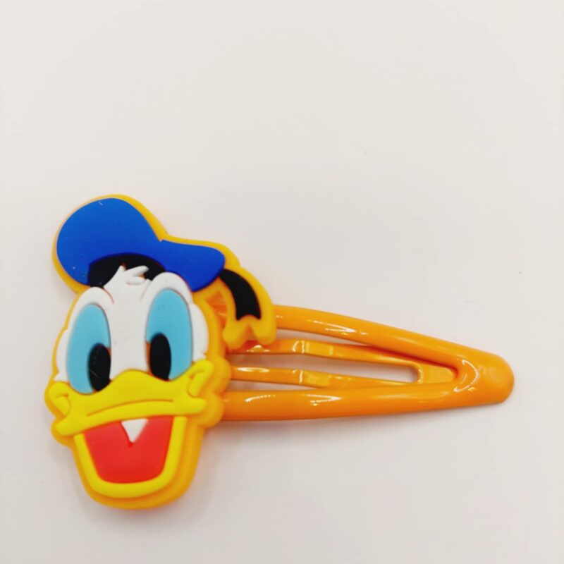 Haarspeld met een ruber gecoate clip van 5 cm met donald duck