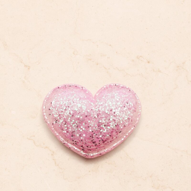 Hart roze glitter