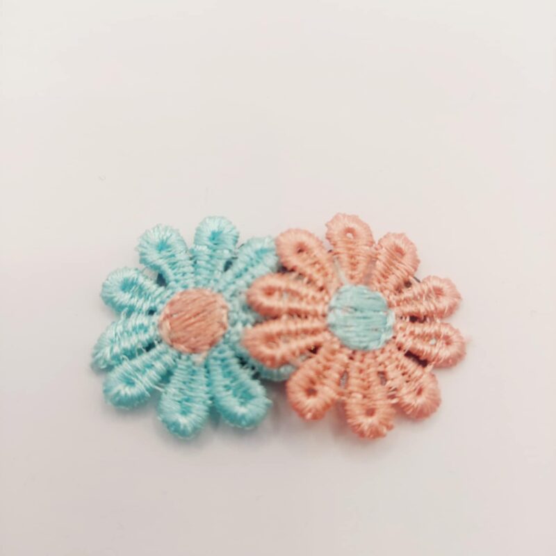 Bloem roze en licht blauw