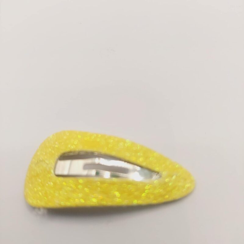 Haarspeld basic 3 cm clip geel glitter