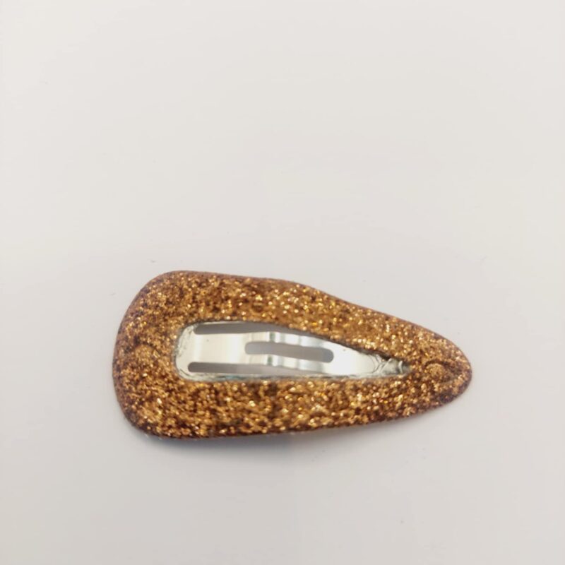 Haarspeld basic 3 cm clip brons glitter