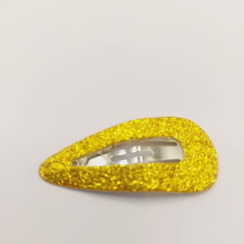 Haarspeld basic 3 cm clip goud met glitter