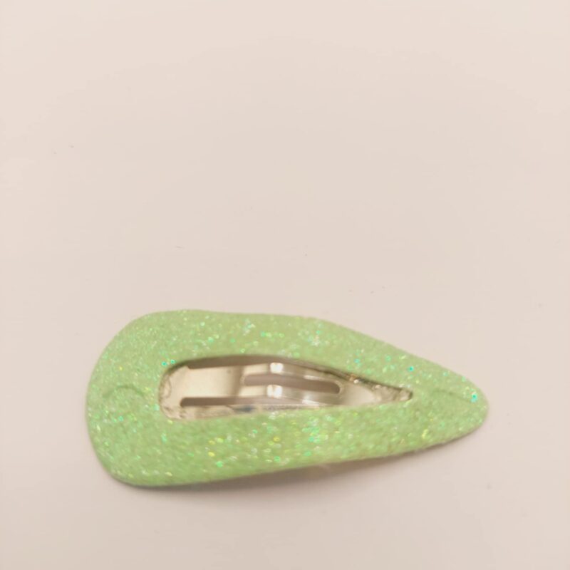 Haarspeld basic 3 cm clip licht groen glitter
