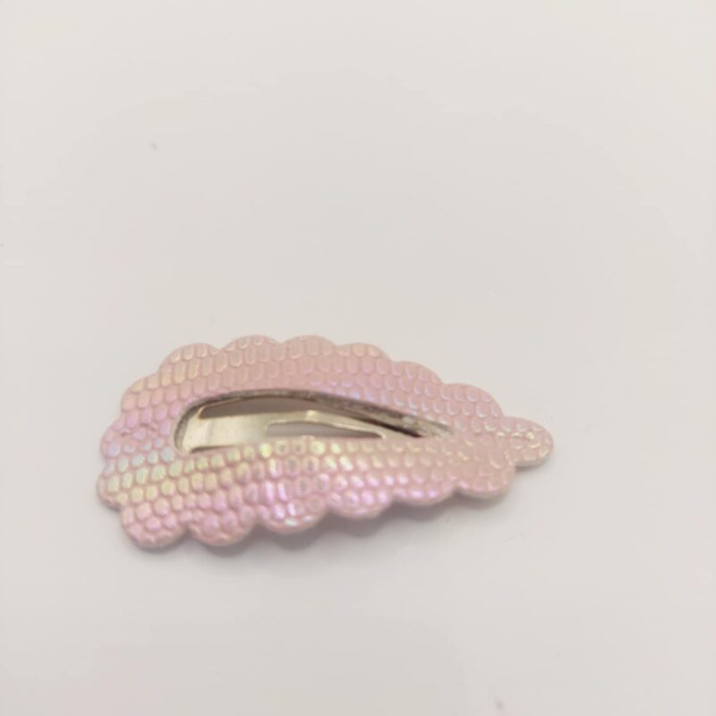 Haarspeld basic 3 cm clip geribbeld roze glimmend