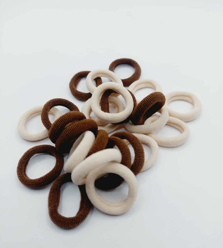 Haarelastiek 2 cm bruin/beige