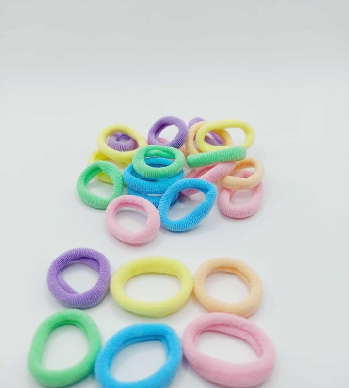 Haarelastiek 2 cm pastel mix